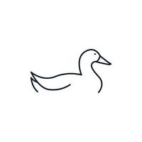 Duck line enkel minimalistisk logotyp vektor ikon illustration design