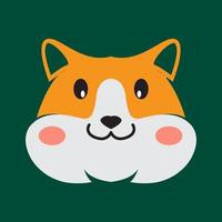 orange gesicht niedlich hamster logo design vektorgrafik symbol symbol zeichen illustration kreative idee vektor