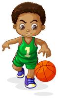 Ein männliches Basketballspielerkind