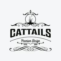 cattails vintage vektor logotyp symbol illustration design