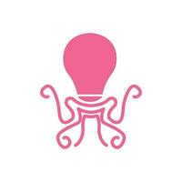Glühbirne Idee mit Octopus Logo Symbol Symbol Vektorgrafik Design vektor