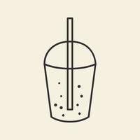 trinken Blase Boba Hipster Logo Design Vektorgrafik Symbol Symbol Zeichen Illustration kreative Idee vektor