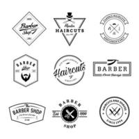 uppsättning vintage barber shop märken vektor
