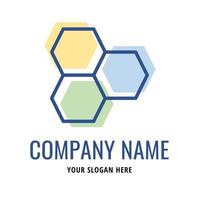 enkel hexagon eller honeycomb logotyp. linjär färg stil vektor. logotyper för teknikföretag vektor