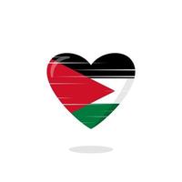 palästina-flagge geformte liebesillustration vektor