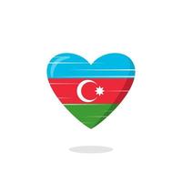 aserbaidschan-flaggenförmige liebesillustration vektor