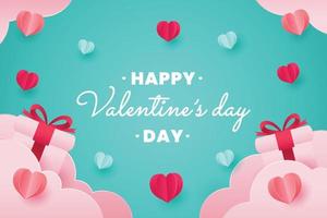 Happy Valentine's Day Banner und Hintergrund mit romantischen Valentine-Dekorationen vektor