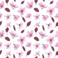 Kirschblüte blüht Vektor nahtloses Muster.