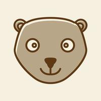 söt huvud björn leende logotyp symbol ikon vektor grafisk design