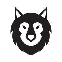 einfaches gesicht schwarzer wolf wild logo design vektorgrafik symbol symbol zeichen illustration kreative idee vektor