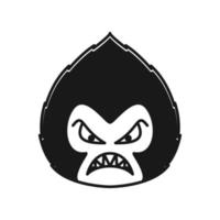 djurhuvud söt gorilla arg logotyp symbol ikon vektor grafisk design illustration