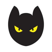 Schwarze Katze mit gelbem Auge Logo Design Vektorgrafik Symbol Symbol Zeichen Illustration kreative Idee vektor