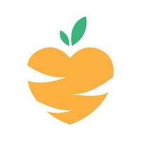 kärlek form orange morot logotyp symbol ikon vektor grafisk design illustration idé kreativ