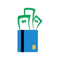 Kreditkarte mit Geld bunte Logo Symbol Symbol Vektorgrafik Design Illustration vektor