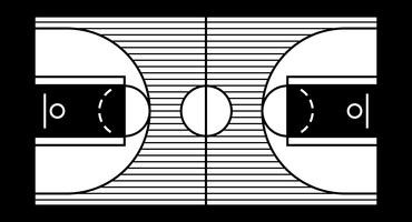 Vektorillustration eines Hartholzbasketballplatzes vektor