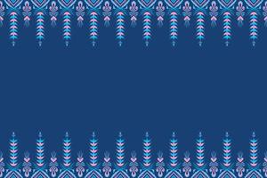 Rosa und Blau auf Marineblau. geometrisches ethnisches orientalisches Muster traditionelles Design für Hintergrund, Teppich, Tapete, Kleidung, Verpackung, Batik, Stoff, Vektorillustrationsstickereiart vektor