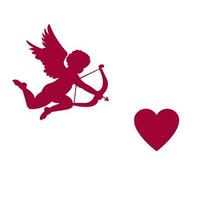 illustration av en ängel som skjuter med kärlek med ett målhjärta vektor