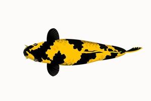 vektor gul färg koi fisk med svarta fläckar färg