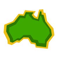 Australien Karte Geographie Form Vektor Icon