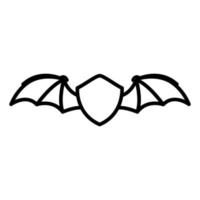 Schild oder Abzeichen Linie mit Flügeln Logo Symbol Symbol Vektorgrafik Design vektor