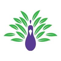 Pfau mit Aubergine Logo Symbol Symbol Vektorgrafik Design Illustration Idee kreativ vektor