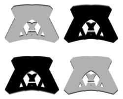 vektorgrafiken des eleganten 3d-buchstaben a in schwarzer und grauer farbe. perfekt für Unternehmen, T-Shirts und so weiter. vektor