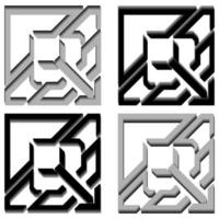 Vektorgrafiken des eleganten 3D-Buchstaben q in Schwarz und Grau. perfekt für Unternehmen, T-Shirts und so weiter. vektor