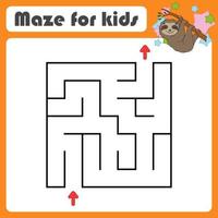 abstraktes Labyrinth. Spiel für Kinder. Puzzle für Kinder. Cartoon-Stil. Labyrinth Rätsel. Farbvektorillustration. den richtigen Weg finden. süßer Charakter. tierisches Thema. vektor