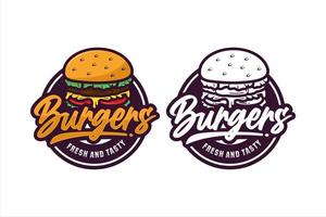 Burger frisches und leckeres Design Premium-Logo vektor