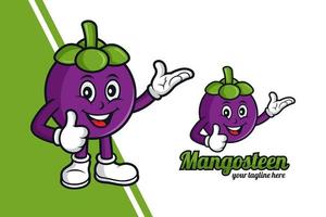 mangostan frukt maskot design logotyp vektor