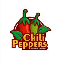 Chili-Pfeffer Naturprodukt-Design-Logo vektor