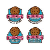 cookies design premium logotyp samling vektor