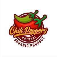 chilipeppar naturlig ekologisk produkt premium logotyp vektor