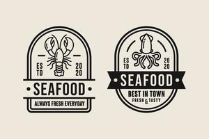 Seafood Design Premium-Logo-Kollektion vektor