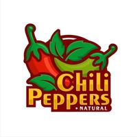 Chili-Pfeffer-Naturprodukt-Vektor-Design-Logo vektor