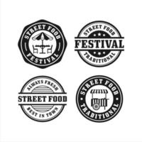 street food festival frimärkssamling vektor