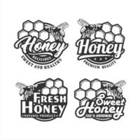 Honigbienen-Vektor-Design-Logo-Sammlung vektor