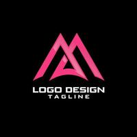 m Brief Firmenlogo Design Vektor