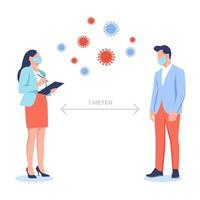 social distansering, håll avstånd i det offentliga samhället för att skydda mot covid-19 coronavirus-utbrott vektor