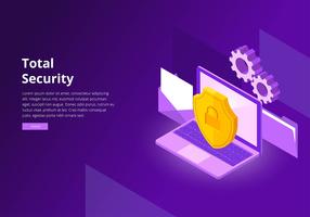 Cyber Security Interface Template Vector
