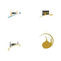 satz von hajj und umrah logo illustration vektor