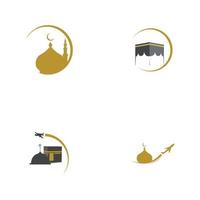 uppsättning av hajj och umrah logotyp illustration vektor