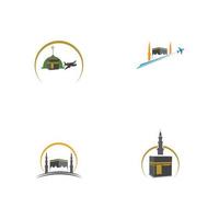 uppsättning av hajj och umrah logotyp illustration vektor