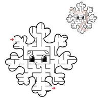 abstraktes Labyrinth. Spiel für Kinder. Puzzle für Kinder. Labyrinth Rätsel. den richtigen Weg finden. Arbeitsblatt Bildung. mit Antwort. Weihnachtsthema. vektor