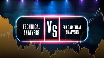 abstrakt futuristisk teknologibakgrund för fundamental analys vs teknisk analys aktiemarknadskursdiagram vektor