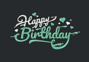 Alles- Gute zum Geburtstagtypographie in den weißen und grünen Buchstaben