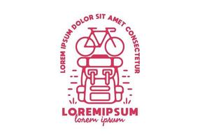 Fahrrad-Backpacker-Strichzeichnungen mit Lorem-Ipsum-Text vektor