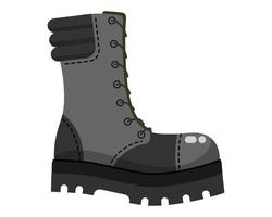 schwarze armeestiefel, militärische schuhuniform. vektor