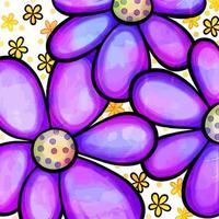schäbige schicke Blumen des lila Gänseblümchen-Aquarells vektor