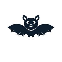 Kinder Fledermaus Lächeln glücklich fliegen Logo Symbol Vektor Illustration